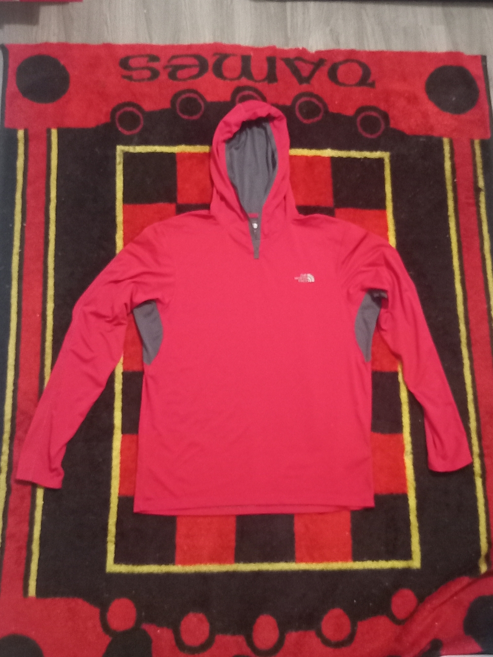 The North Face Men's Red Hooded Pullover Sweater